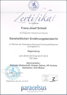 Franz-Josef Schedl Ganzheitlicher Ern�hrungsberater